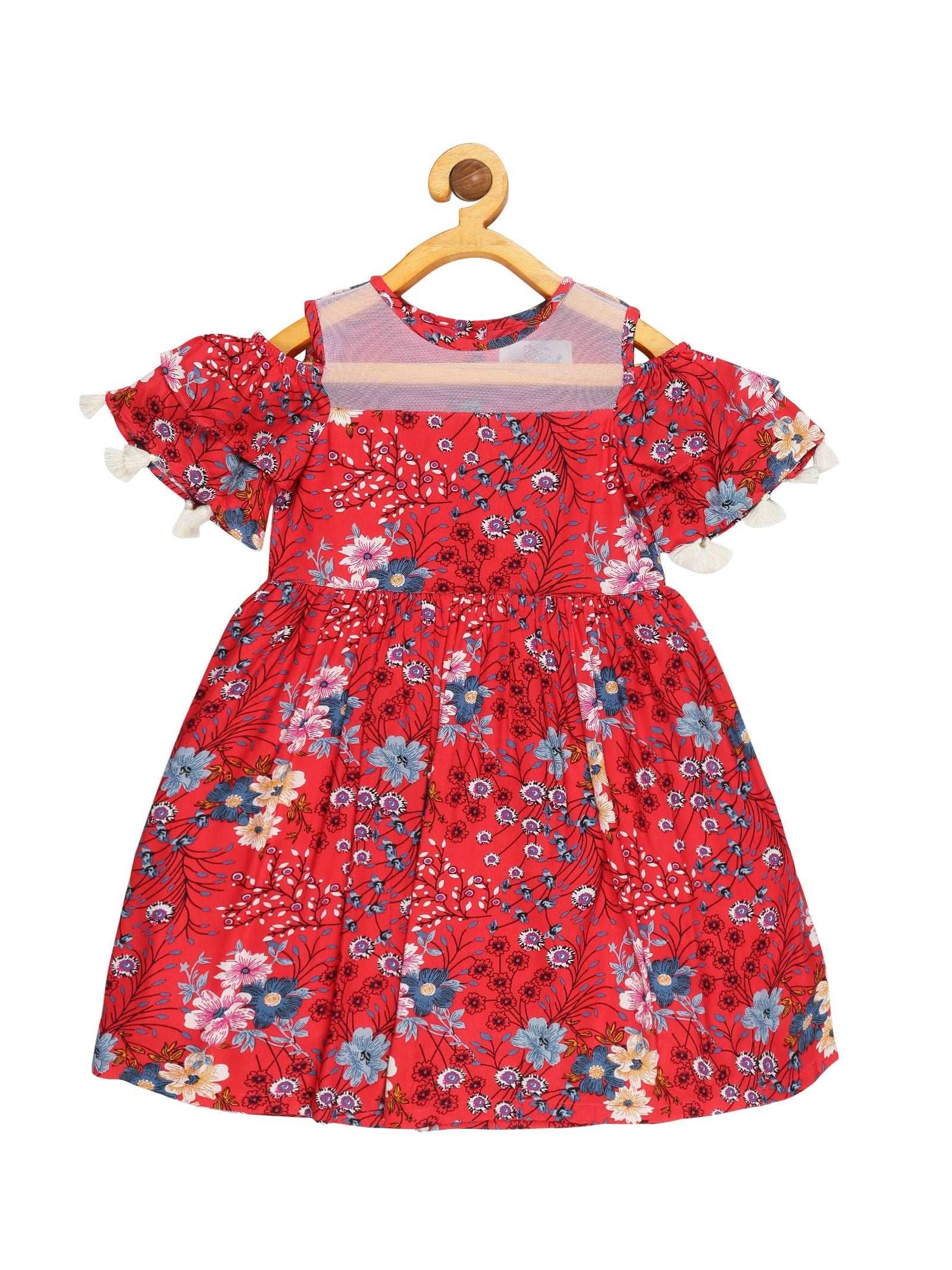 Young Birds Cold Sleeve with Tassel Dress