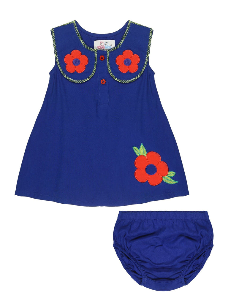 Young Birds Embroidery Dress With Bloomer
