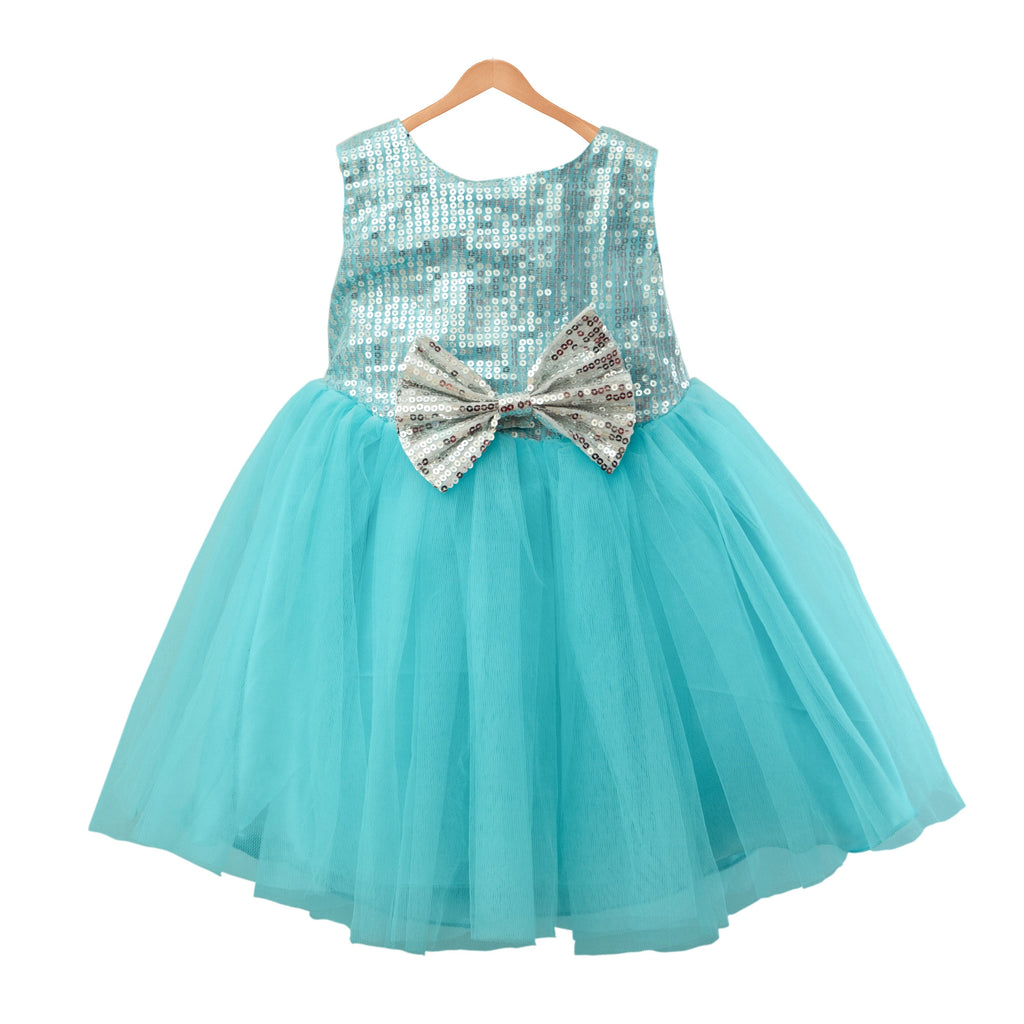 Young Birds Girls Sequined Bow Dress