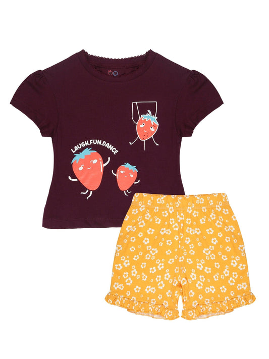 Young Birds Girls T Shirt With Shorts