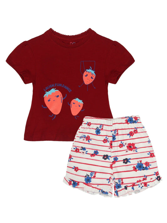 Young Birds Girls T Shirt With Shorts