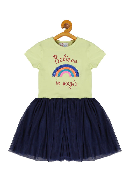 Young Birds Knit & Mesh Dress-Believe In Magic