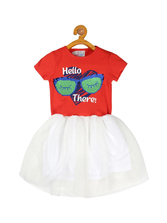 Young Birds Knit & Mesh Dress-Hello There