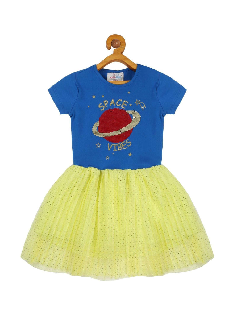 Young Birds Knit & Mesh Dress-Space Vibes