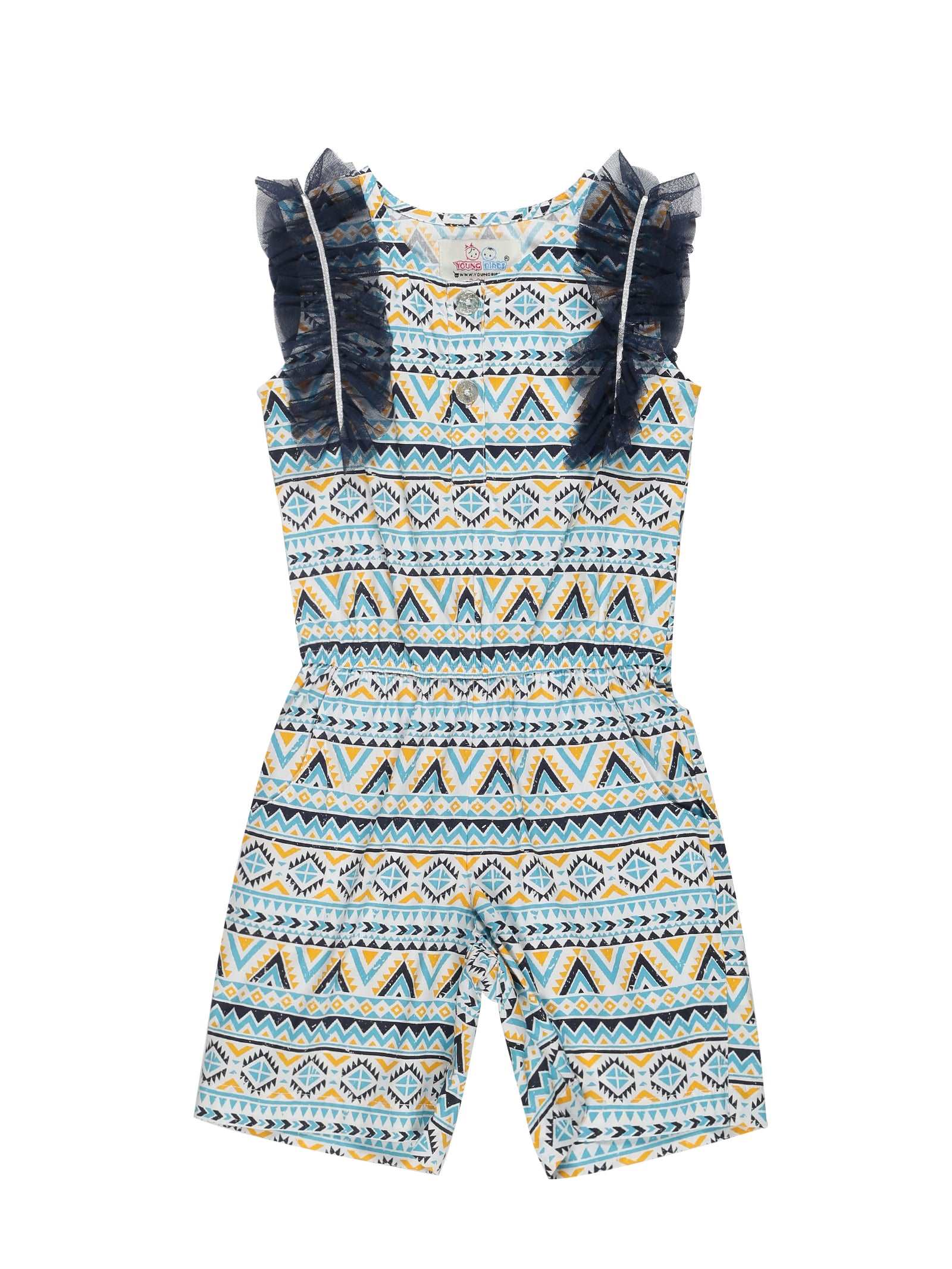 Young Birds Mesh Frill Playsuit