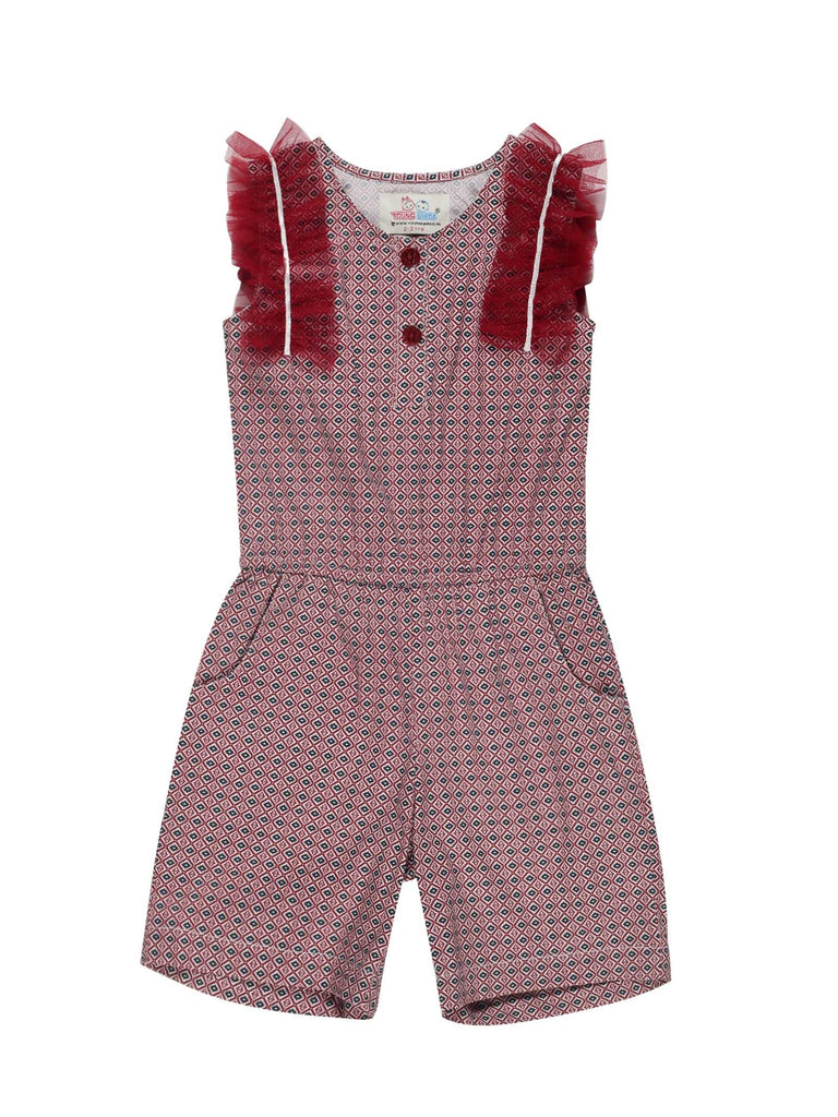 Young Birds Mesh Frill Playsuit