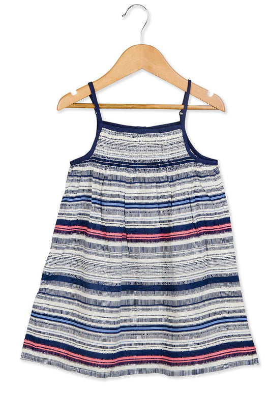Young Birds Neck Shirring Casual Dress