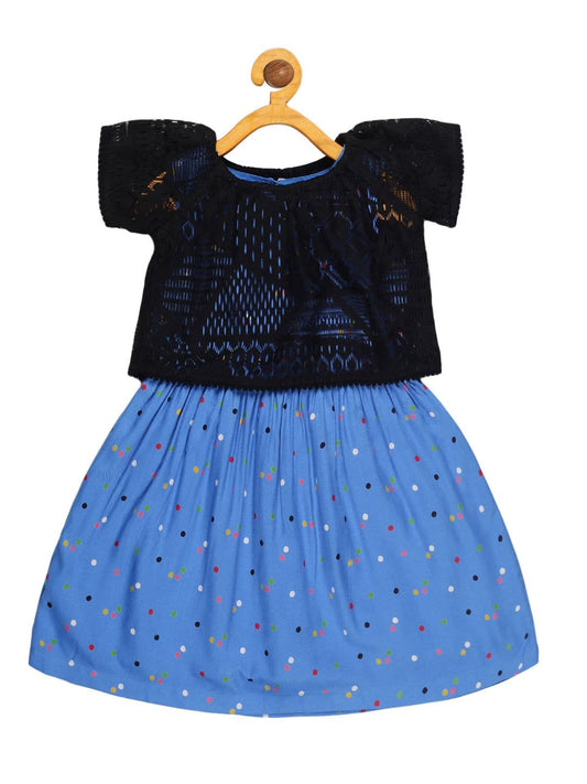 Young Birds Polka Dot Frock with Lace Top
