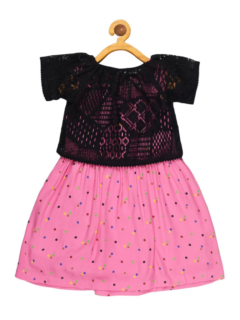 Young Birds Polka Dot Frock with Lace Top